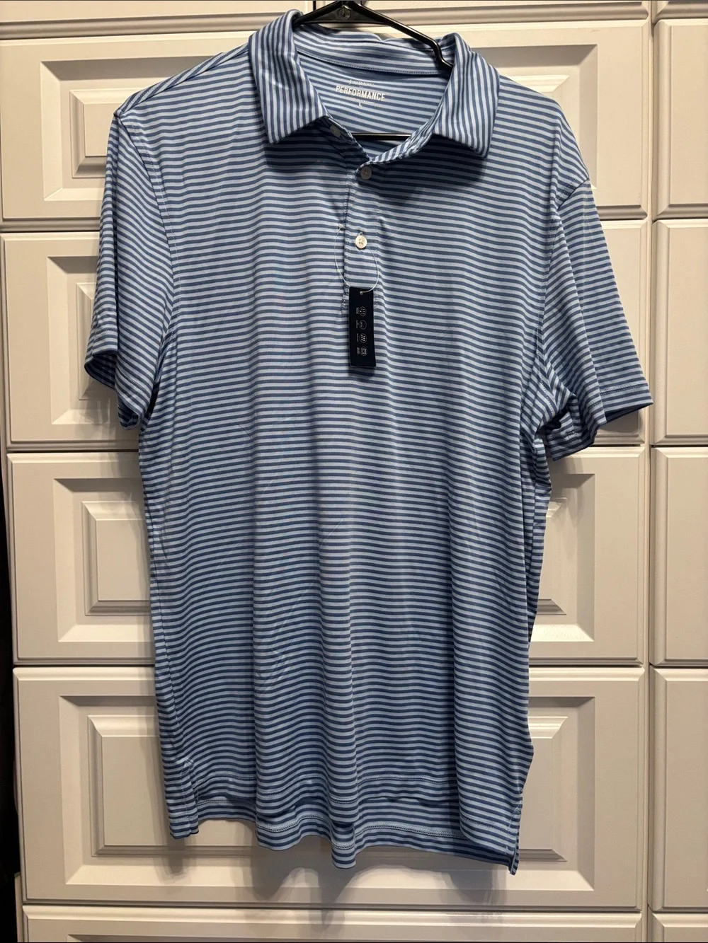 J. Crew Blue and White Striped Polo